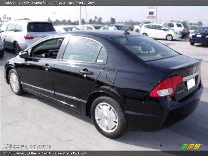 Crystal Black Pearl / Gray 2009 Honda Civic Hybrid Sedan