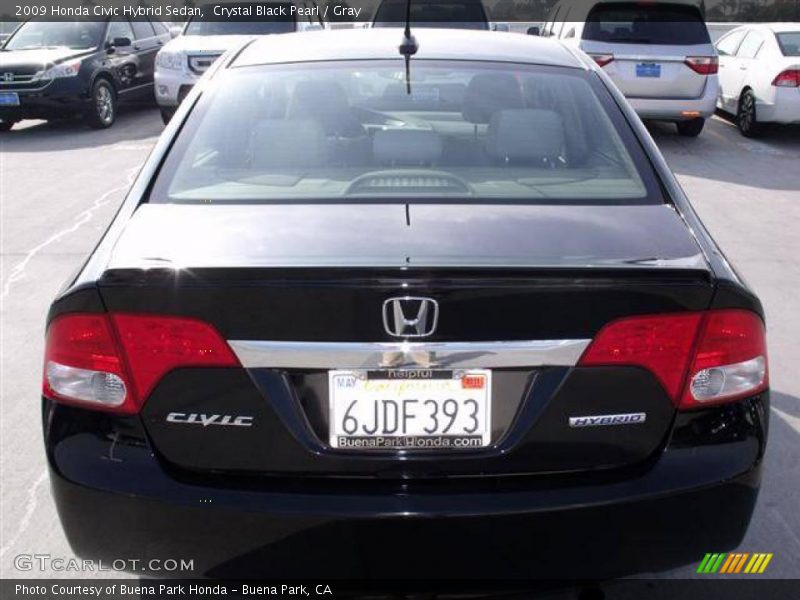Crystal Black Pearl / Gray 2009 Honda Civic Hybrid Sedan