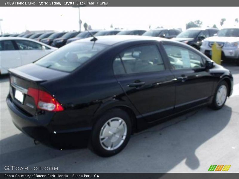 Crystal Black Pearl / Gray 2009 Honda Civic Hybrid Sedan