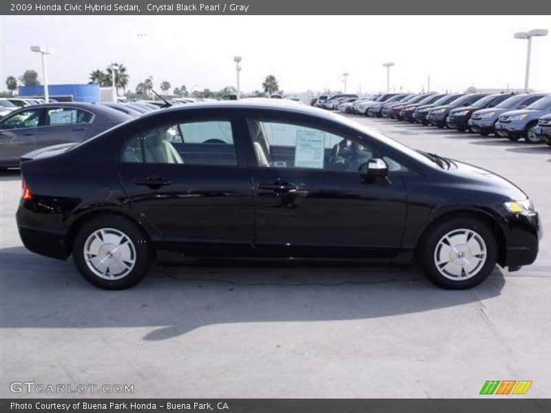 Crystal Black Pearl / Gray 2009 Honda Civic Hybrid Sedan