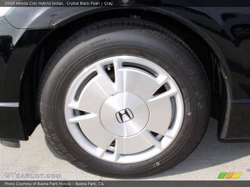 Crystal Black Pearl / Gray 2009 Honda Civic Hybrid Sedan
