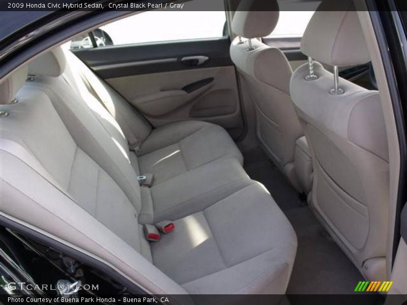 Crystal Black Pearl / Gray 2009 Honda Civic Hybrid Sedan