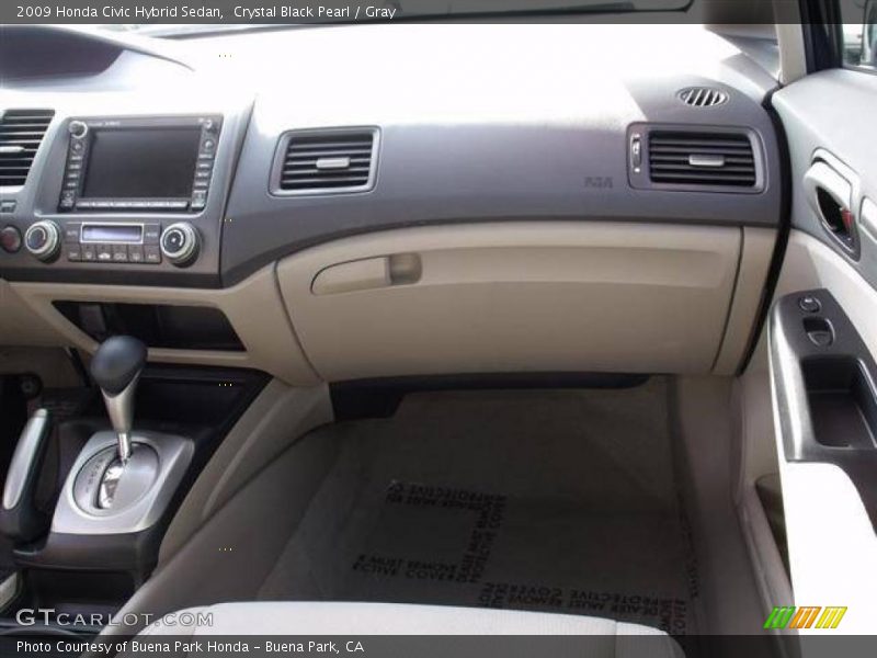 Crystal Black Pearl / Gray 2009 Honda Civic Hybrid Sedan