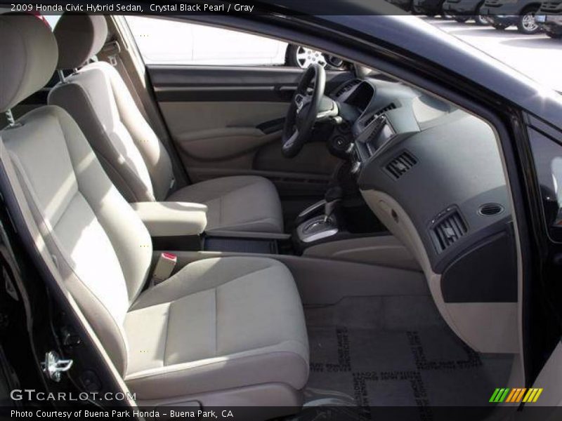 Crystal Black Pearl / Gray 2009 Honda Civic Hybrid Sedan