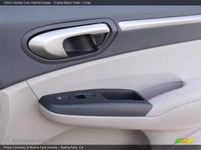 Crystal Black Pearl / Gray 2009 Honda Civic Hybrid Sedan