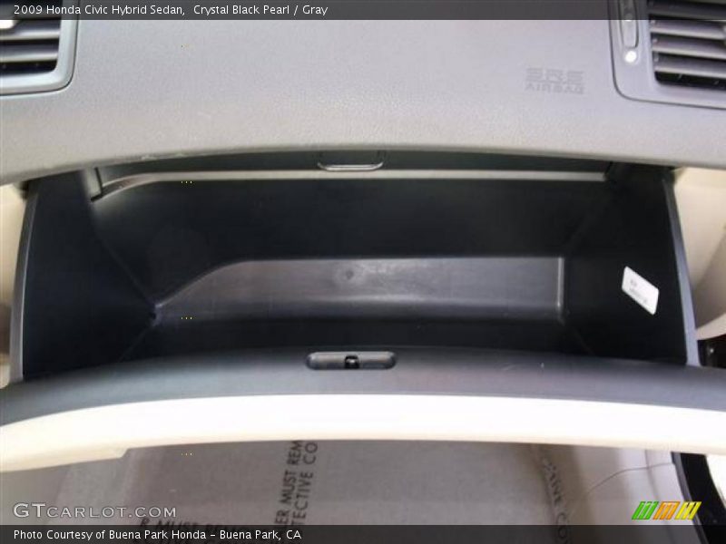 Crystal Black Pearl / Gray 2009 Honda Civic Hybrid Sedan