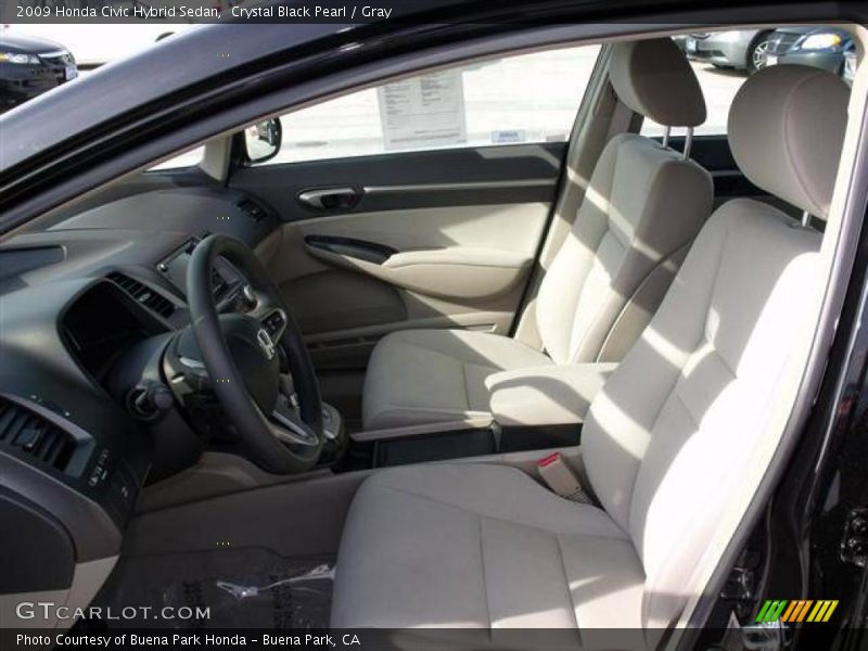 Crystal Black Pearl / Gray 2009 Honda Civic Hybrid Sedan