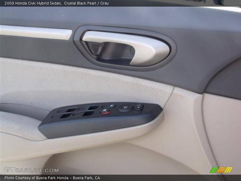 Crystal Black Pearl / Gray 2009 Honda Civic Hybrid Sedan