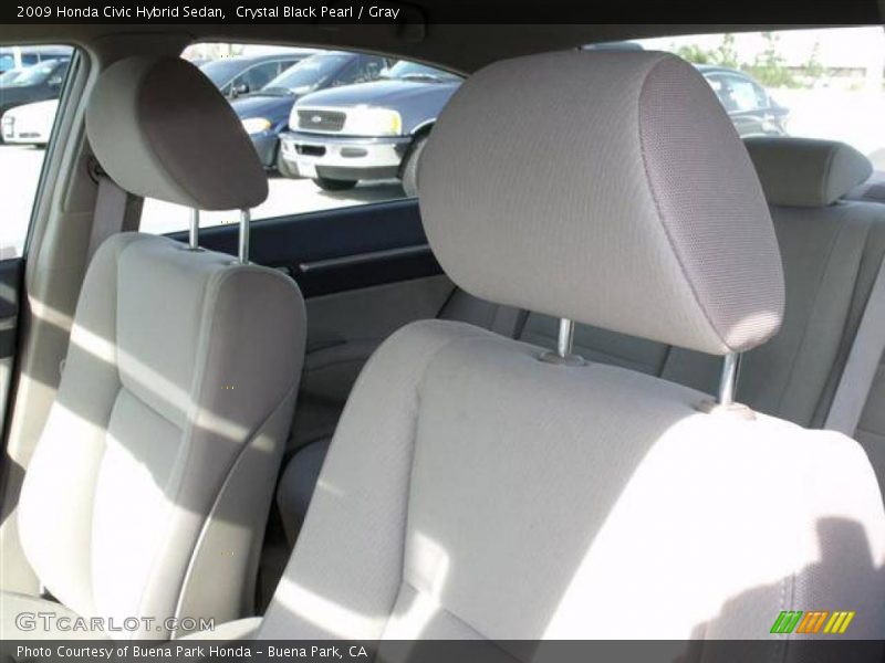 Crystal Black Pearl / Gray 2009 Honda Civic Hybrid Sedan