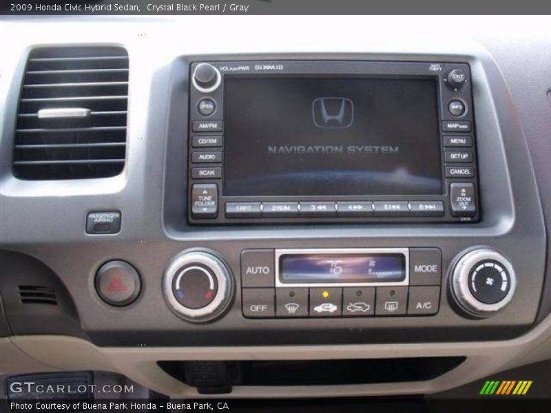 Crystal Black Pearl / Gray 2009 Honda Civic Hybrid Sedan