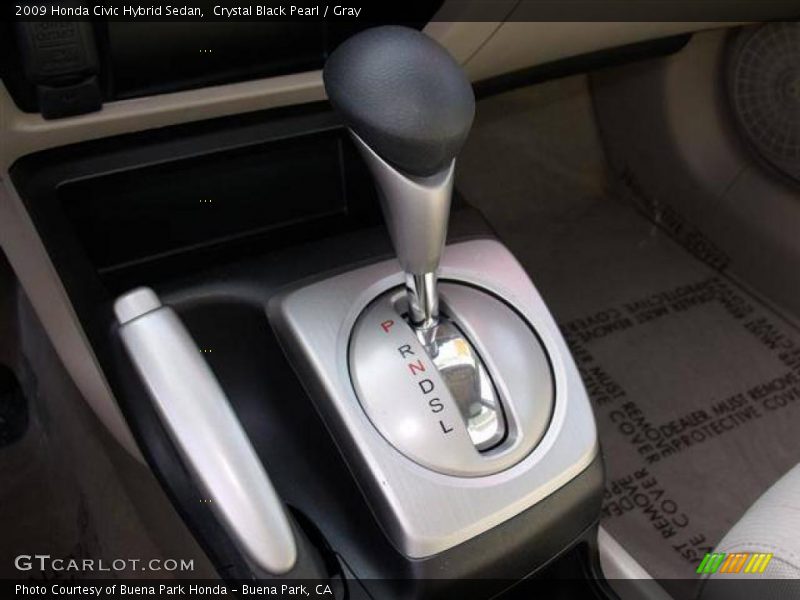 Crystal Black Pearl / Gray 2009 Honda Civic Hybrid Sedan