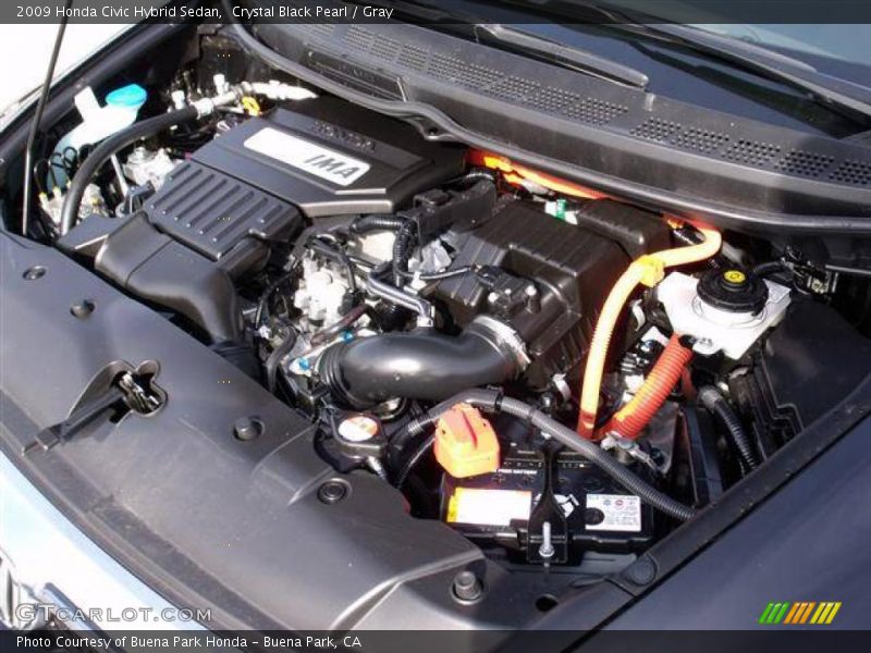 Crystal Black Pearl / Gray 2009 Honda Civic Hybrid Sedan