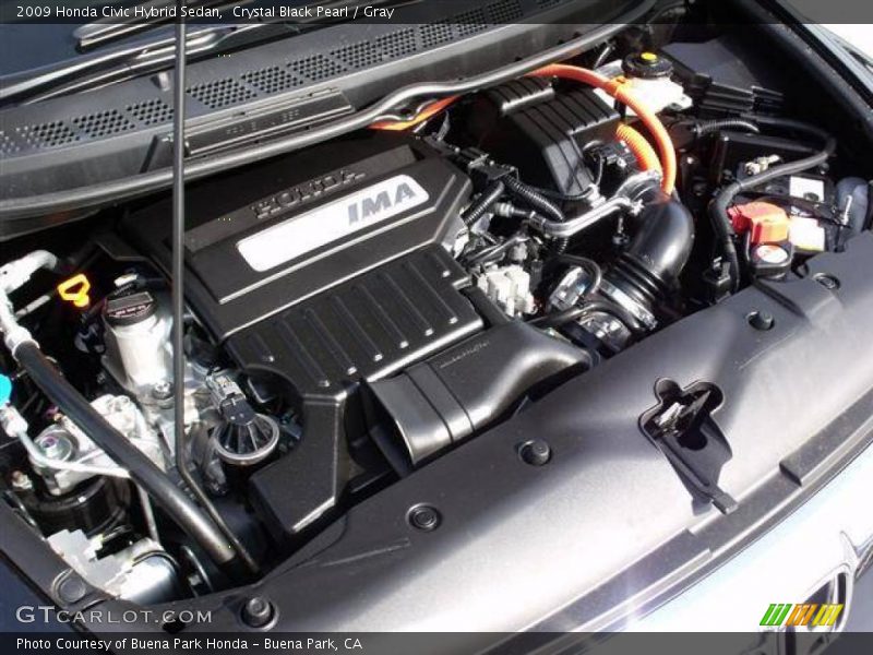 Crystal Black Pearl / Gray 2009 Honda Civic Hybrid Sedan