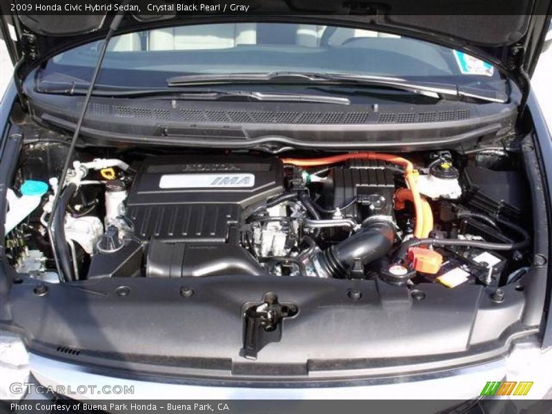 Crystal Black Pearl / Gray 2009 Honda Civic Hybrid Sedan