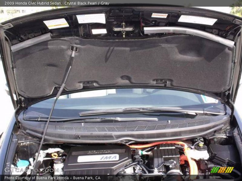 Crystal Black Pearl / Gray 2009 Honda Civic Hybrid Sedan