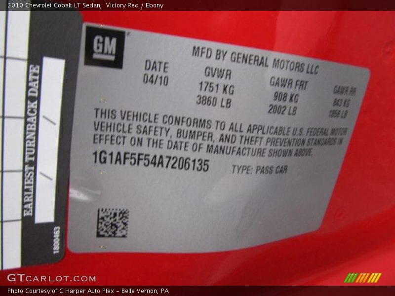 Victory Red / Ebony 2010 Chevrolet Cobalt LT Sedan