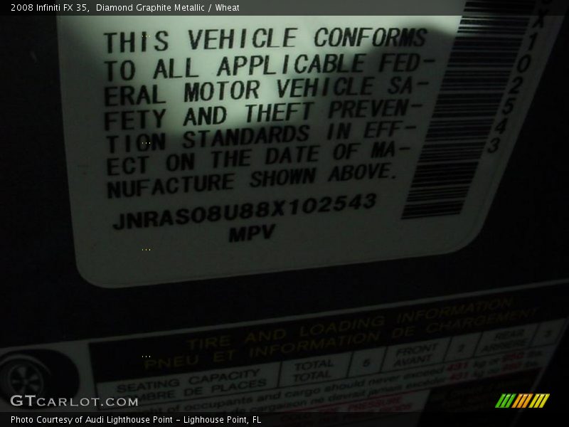 Diamond Graphite Metallic / Wheat 2008 Infiniti FX 35