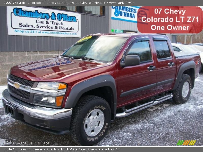 Deep Ruby Red Metallic / Very Dark Pewter 2007 Chevrolet Colorado LT Crew Cab 4x4