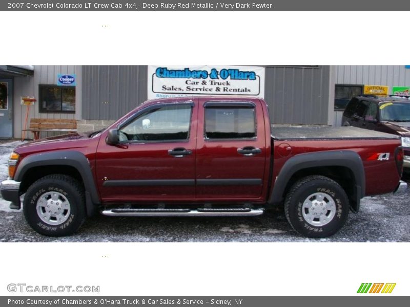 Deep Ruby Red Metallic / Very Dark Pewter 2007 Chevrolet Colorado LT Crew Cab 4x4