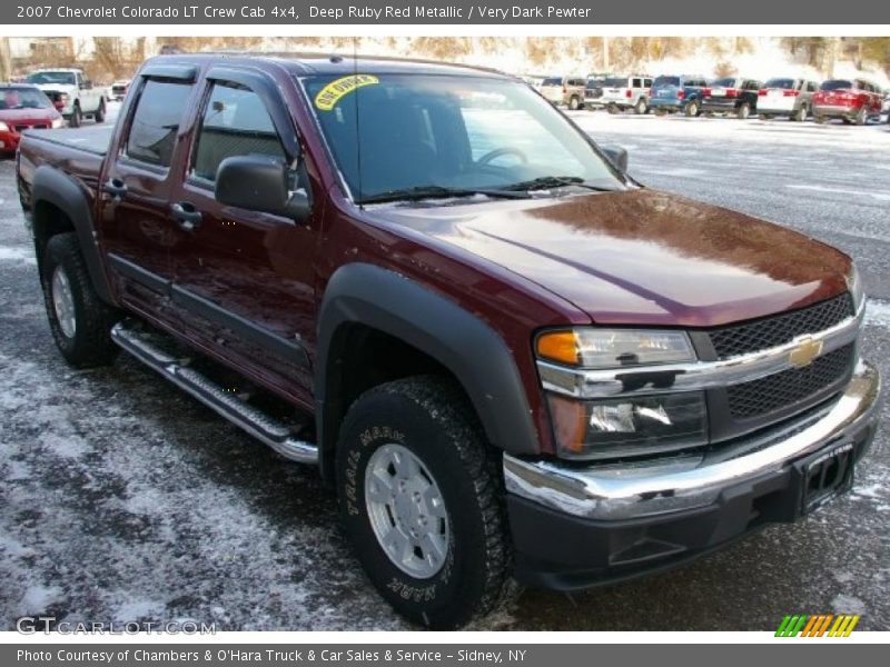 Deep Ruby Red Metallic / Very Dark Pewter 2007 Chevrolet Colorado LT Crew Cab 4x4