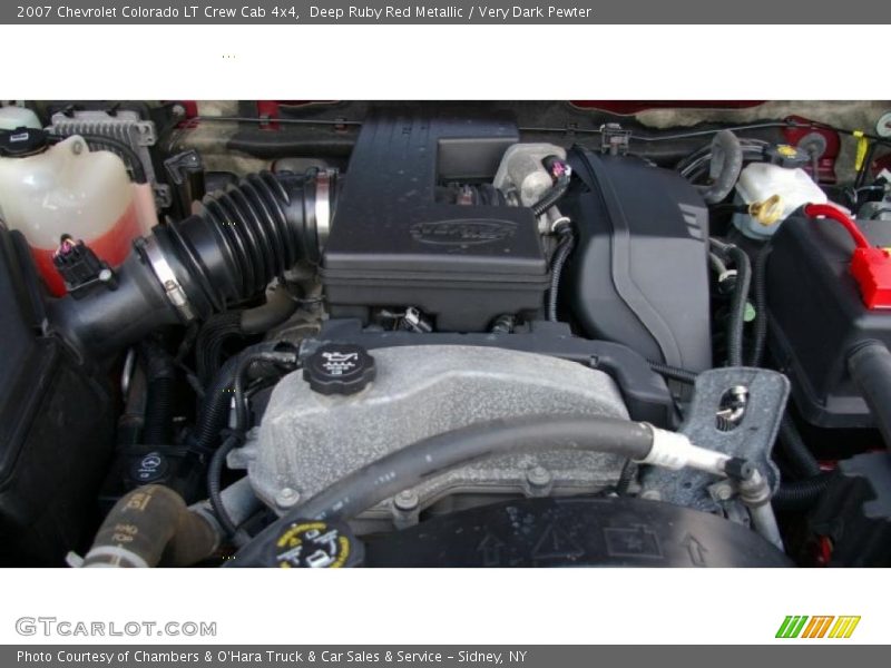 Deep Ruby Red Metallic / Very Dark Pewter 2007 Chevrolet Colorado LT Crew Cab 4x4