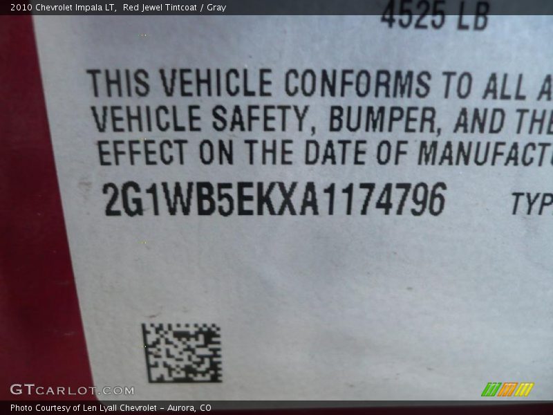 Red Jewel Tintcoat / Gray 2010 Chevrolet Impala LT