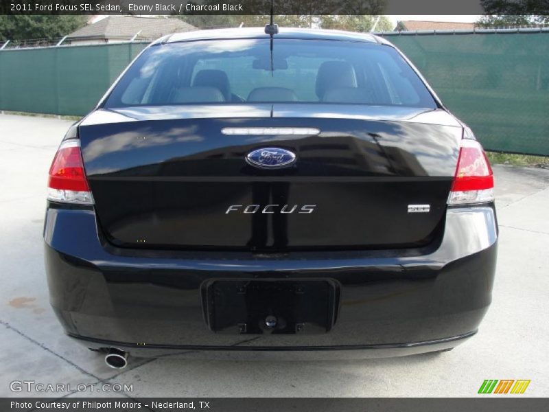 Ebony Black / Charcoal Black 2011 Ford Focus SEL Sedan