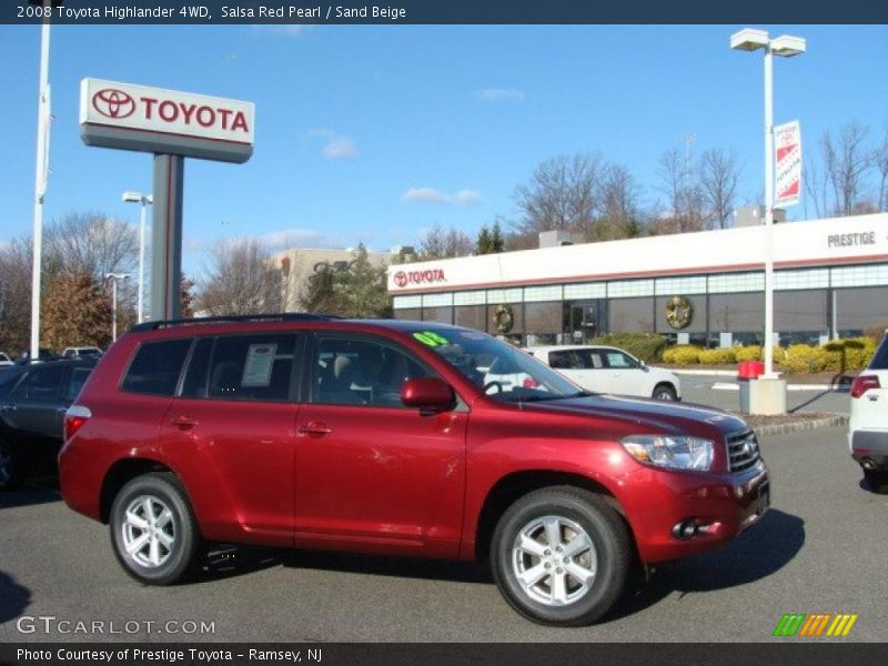 Salsa Red Pearl / Sand Beige 2008 Toyota Highlander 4WD