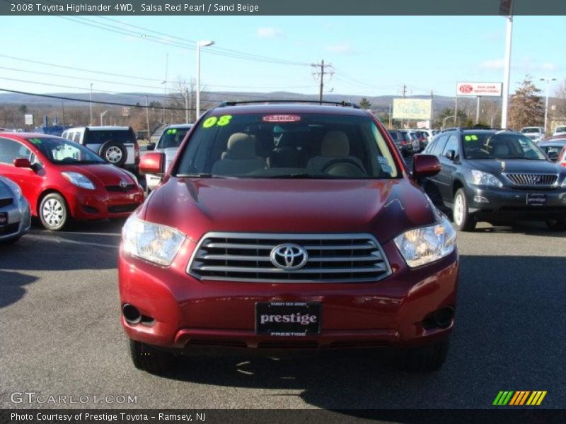 Salsa Red Pearl / Sand Beige 2008 Toyota Highlander 4WD