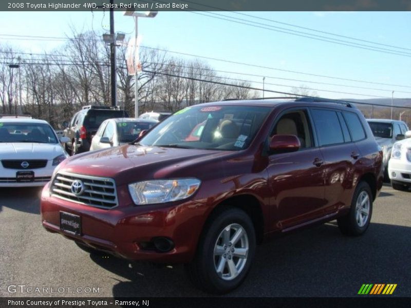 Salsa Red Pearl / Sand Beige 2008 Toyota Highlander 4WD
