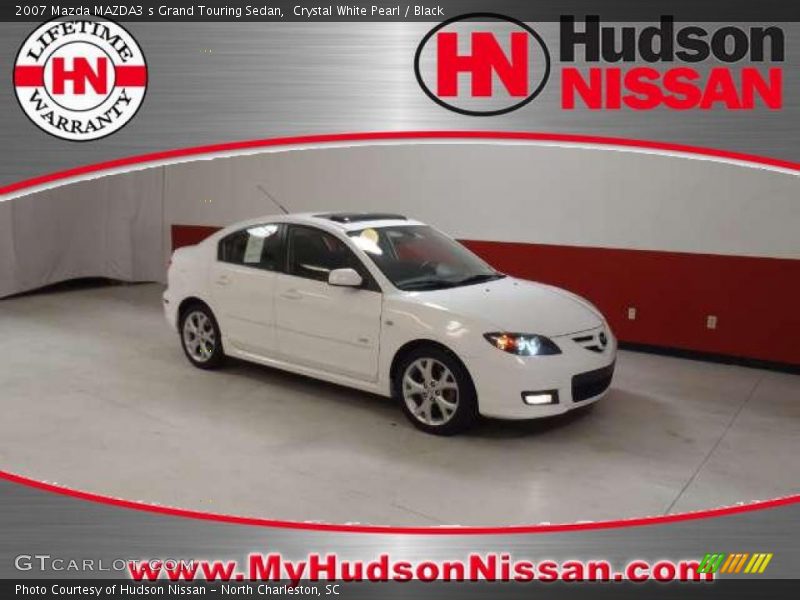 Crystal White Pearl / Black 2007 Mazda MAZDA3 s Grand Touring Sedan