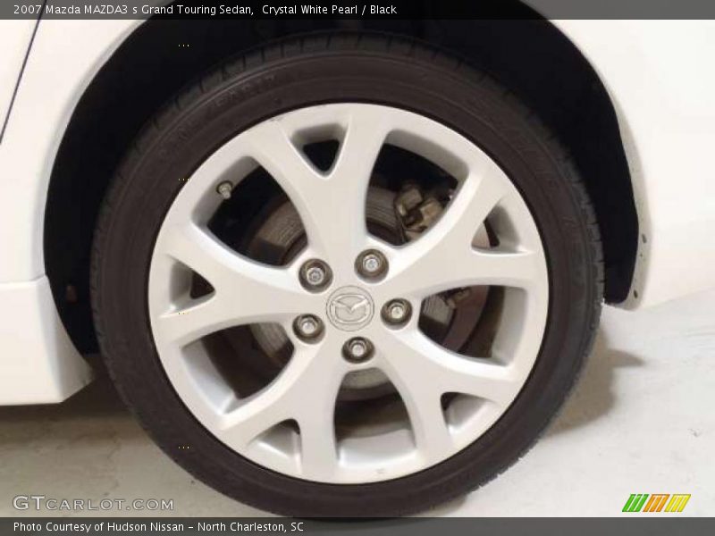 Crystal White Pearl / Black 2007 Mazda MAZDA3 s Grand Touring Sedan