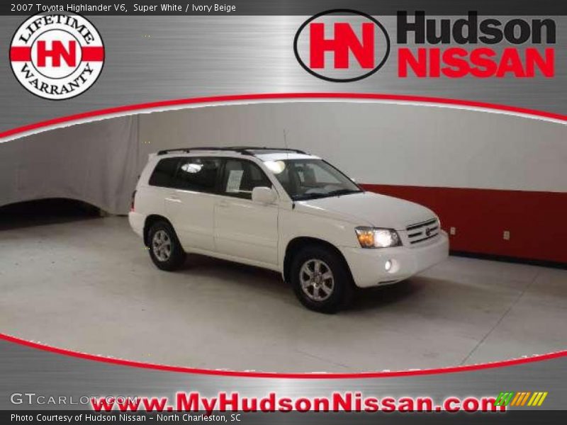 Super White / Ivory Beige 2007 Toyota Highlander V6