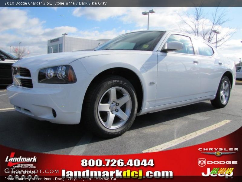 Stone White / Dark Slate Gray 2010 Dodge Charger 3.5L
