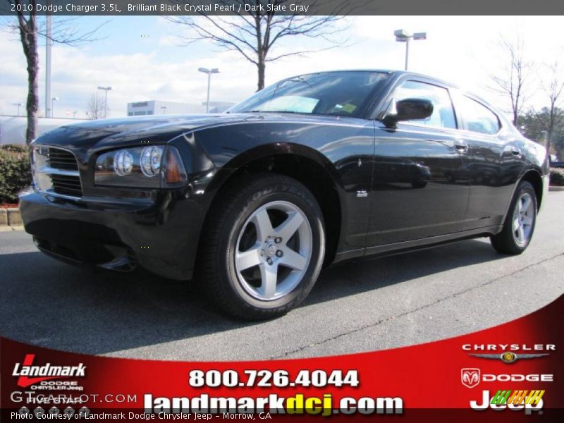 Brilliant Black Crystal Pearl / Dark Slate Gray 2010 Dodge Charger 3.5L
