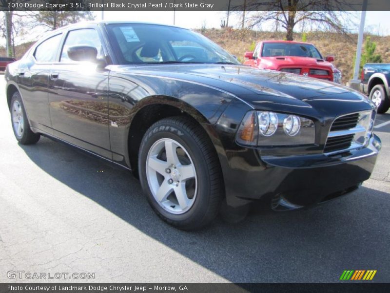Brilliant Black Crystal Pearl / Dark Slate Gray 2010 Dodge Charger 3.5L