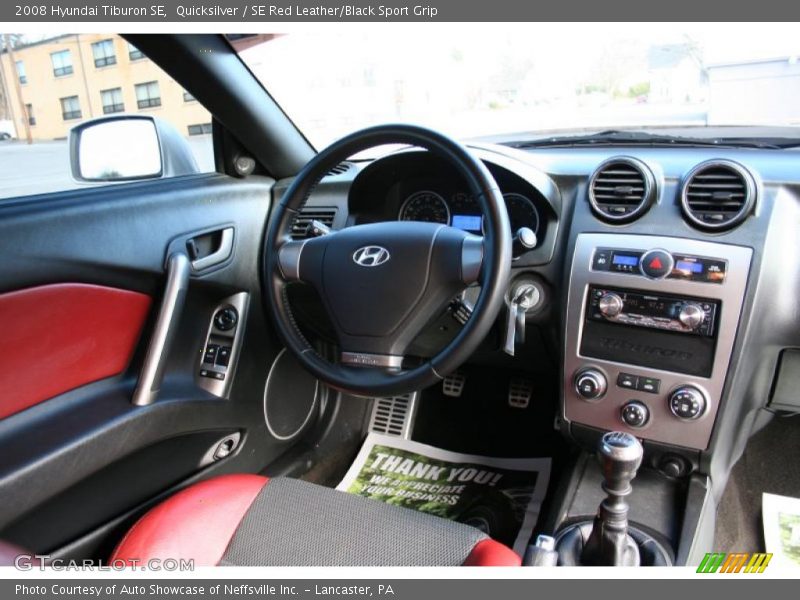 Quicksilver / SE Red Leather/Black Sport Grip 2008 Hyundai Tiburon SE