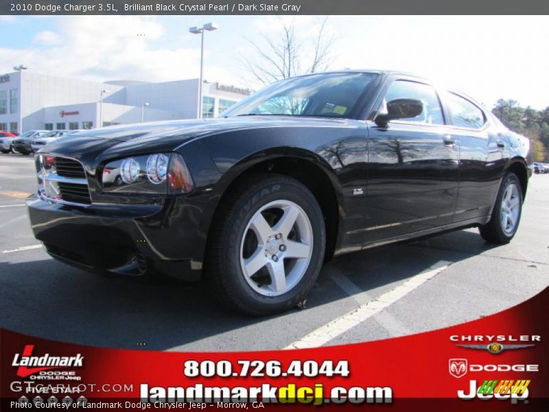 Brilliant Black Crystal Pearl / Dark Slate Gray 2010 Dodge Charger 3.5L