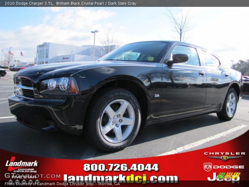 Brilliant Black Crystal Pearl / Dark Slate Gray 2010 Dodge Charger 3.5L