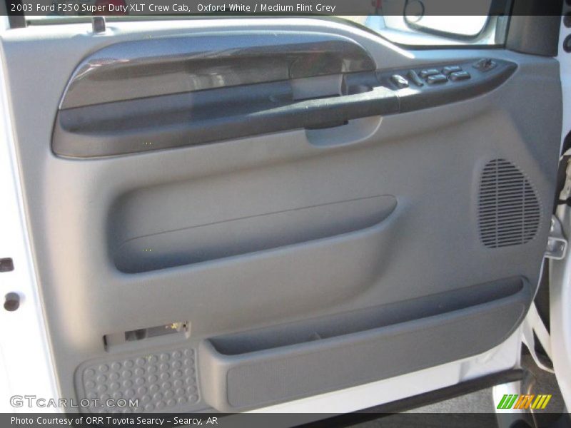 Oxford White / Medium Flint Grey 2003 Ford F250 Super Duty XLT Crew Cab