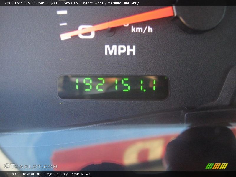 Oxford White / Medium Flint Grey 2003 Ford F250 Super Duty XLT Crew Cab