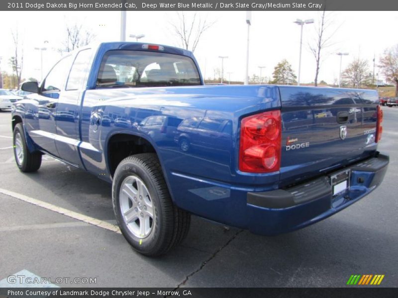 Deep Water Blue Metallic / Dark Slate Gray/Medium Slate Gray 2011 Dodge Dakota Big Horn Extended Cab