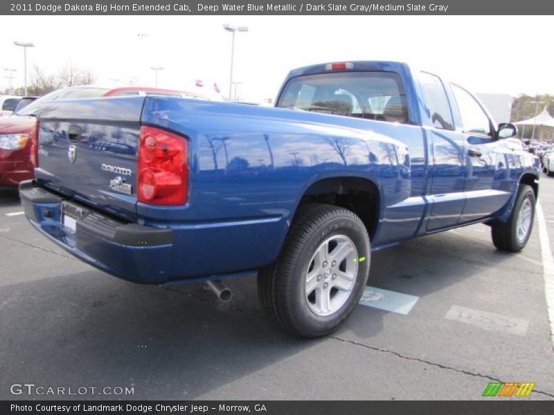 Deep Water Blue Metallic / Dark Slate Gray/Medium Slate Gray 2011 Dodge Dakota Big Horn Extended Cab