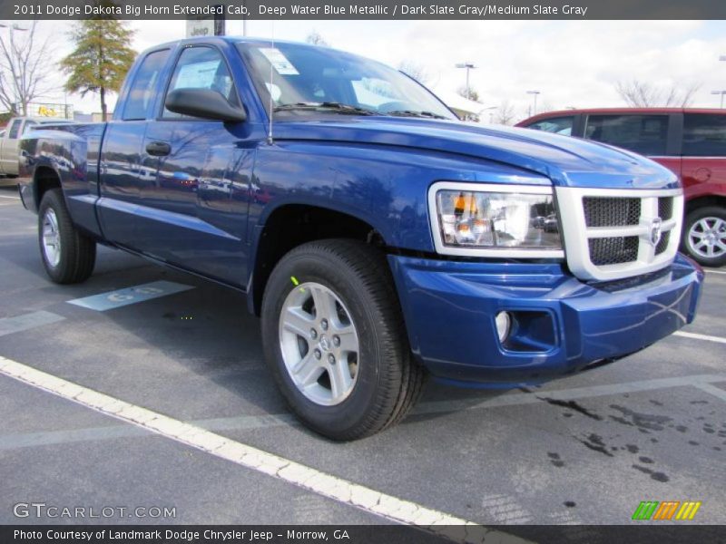 Deep Water Blue Metallic / Dark Slate Gray/Medium Slate Gray 2011 Dodge Dakota Big Horn Extended Cab