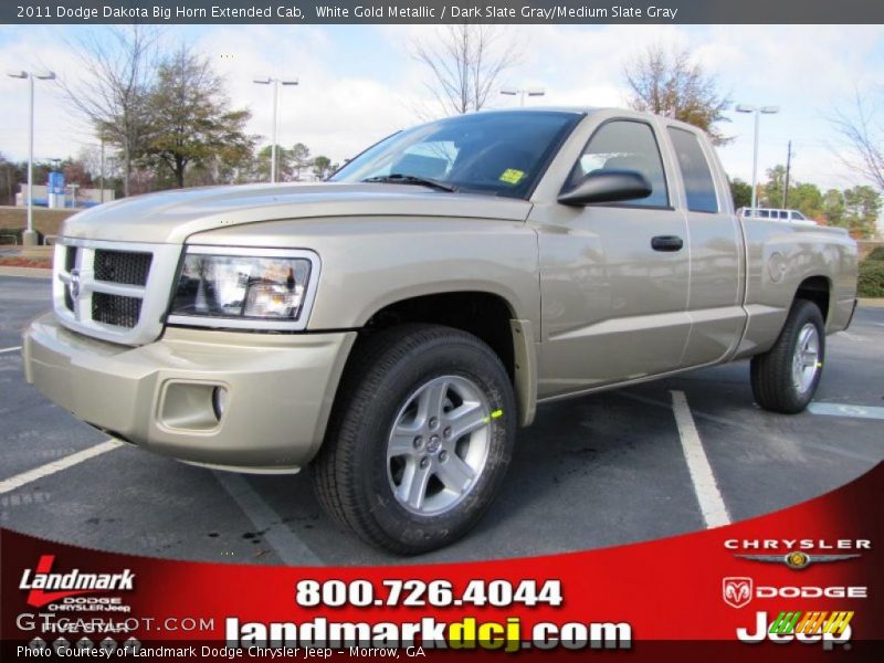 White Gold Metallic / Dark Slate Gray/Medium Slate Gray 2011 Dodge Dakota Big Horn Extended Cab