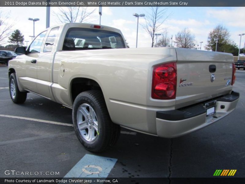 White Gold Metallic / Dark Slate Gray/Medium Slate Gray 2011 Dodge Dakota Big Horn Extended Cab