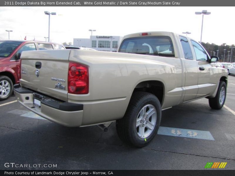 White Gold Metallic / Dark Slate Gray/Medium Slate Gray 2011 Dodge Dakota Big Horn Extended Cab