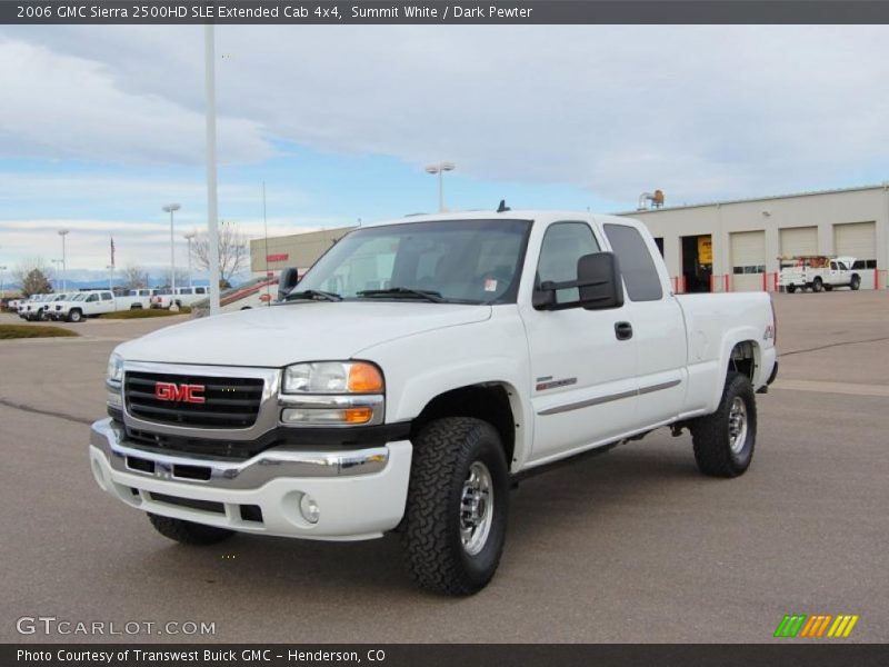 Summit White / Dark Pewter 2006 GMC Sierra 2500HD SLE Extended Cab 4x4