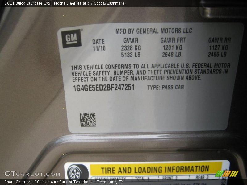 Mocha Steel Metallic / Cocoa/Cashmere 2011 Buick LaCrosse CXS