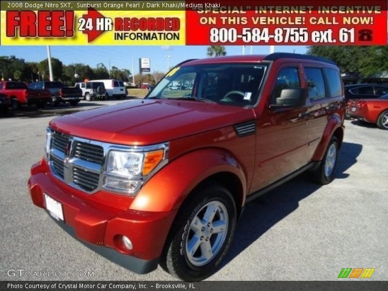 Sunburst Orange Pearl / Dark Khaki/Medium Khaki 2008 Dodge Nitro SXT